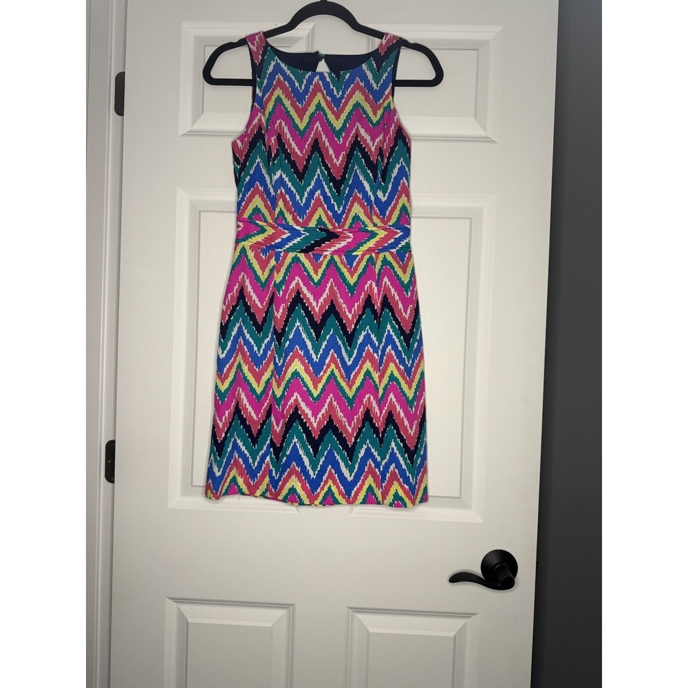Lily Pulitzer Kirkland Hearts A Flutter Chevron Stripe Shift Dress Size 0 Multi